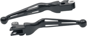 Drag Specialties Lever Set Slotted Wide Blade Black Brake & Clutch Custom Control Drag Specialties