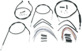 Burly Brand Cable Kit 16" Black Vinyl Stainless Steel Handlebar W/O Abs Apehanger Cable/Line Kits Burly Brand