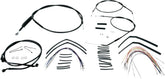 Burly Brand Cable Kit 14" Black Vinyl Stainless Steel Handlebar W/O Abs Apehanger Cable/Line Kits Burly Brand