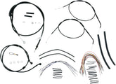 Burly Brand Cable Kit 14" Black Vinyl Stainless Steel Handlebar W/O Abs Apehanger Cable/Line Kits Burly Brand