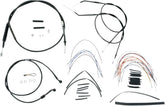 Burly Brand Cable Kit 16" Black Vinyl Stainless Steel Handlebar W/O Abs Apehanger Cable/Line Kits Burly Brand