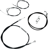 La Choppers 12 14" Ape Bar Length Cable Kit Stainless Steel Black Coated For Non Abs Hd Brake & Clutch Lines La Choppers