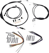 Burly Brand Cable Kit 16" Black Vinyl Stainless Steel Handlebar W/O Abs Apehanger Cable/Line Kits Burly Brand
