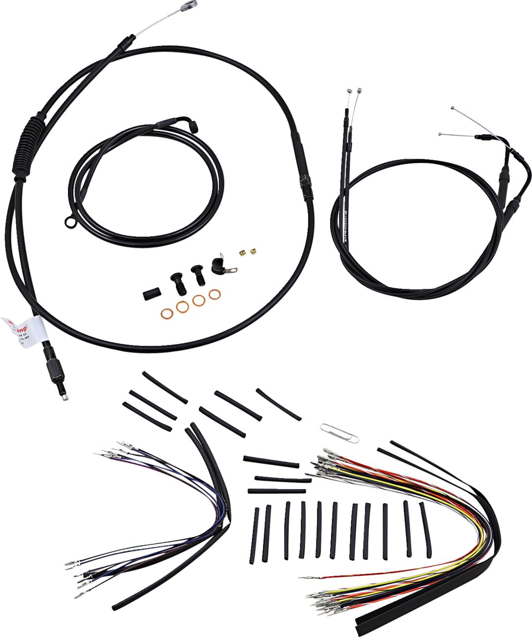 Cable Kit 16" Black Vinyl Stainless Steel Handlebar W/O Abs Burly Brand Default Title