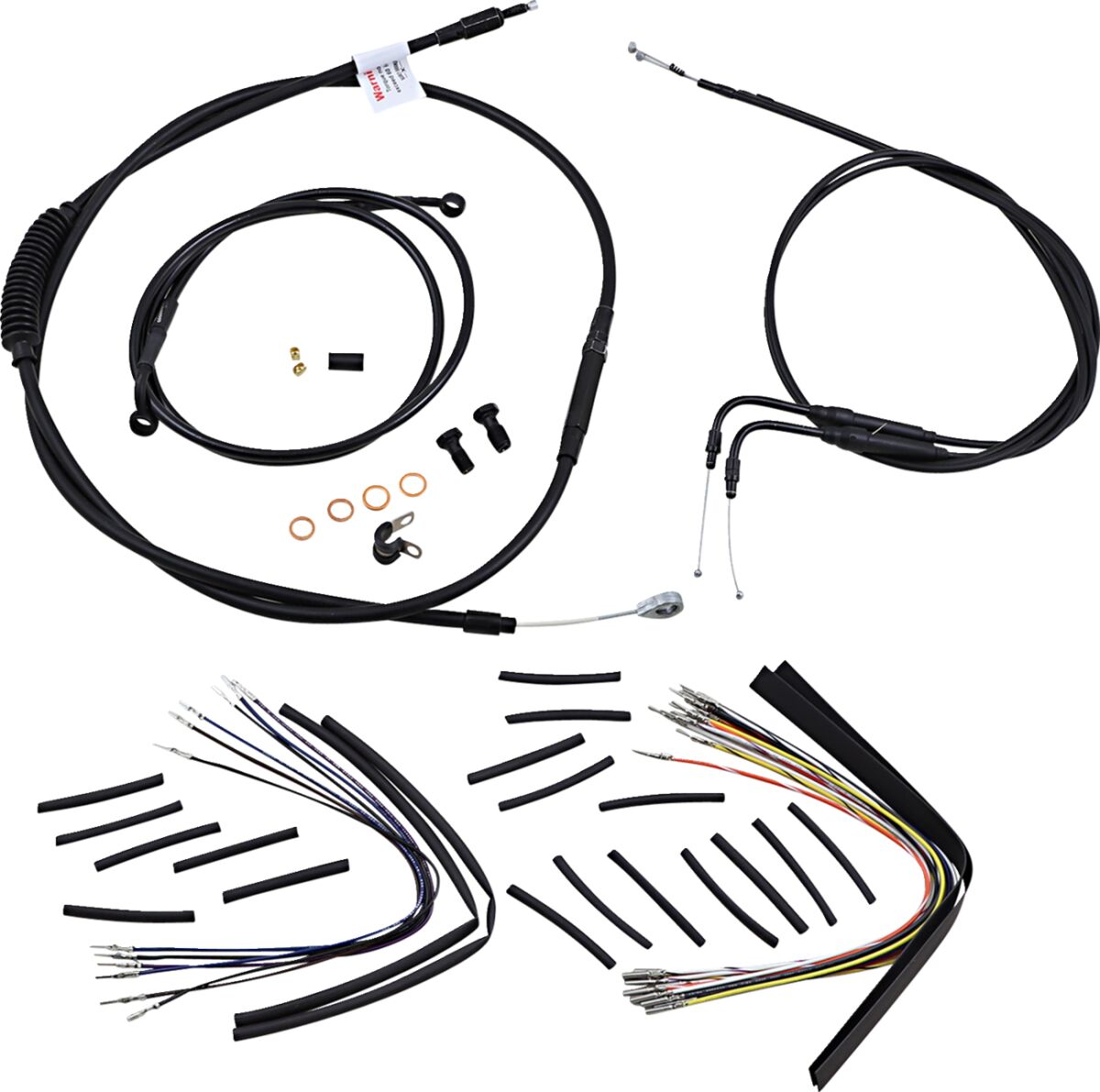 Cable Kit 16" Black Vinyl Stainless Steel Handlebar W/O Abs Burly Brand Default Title