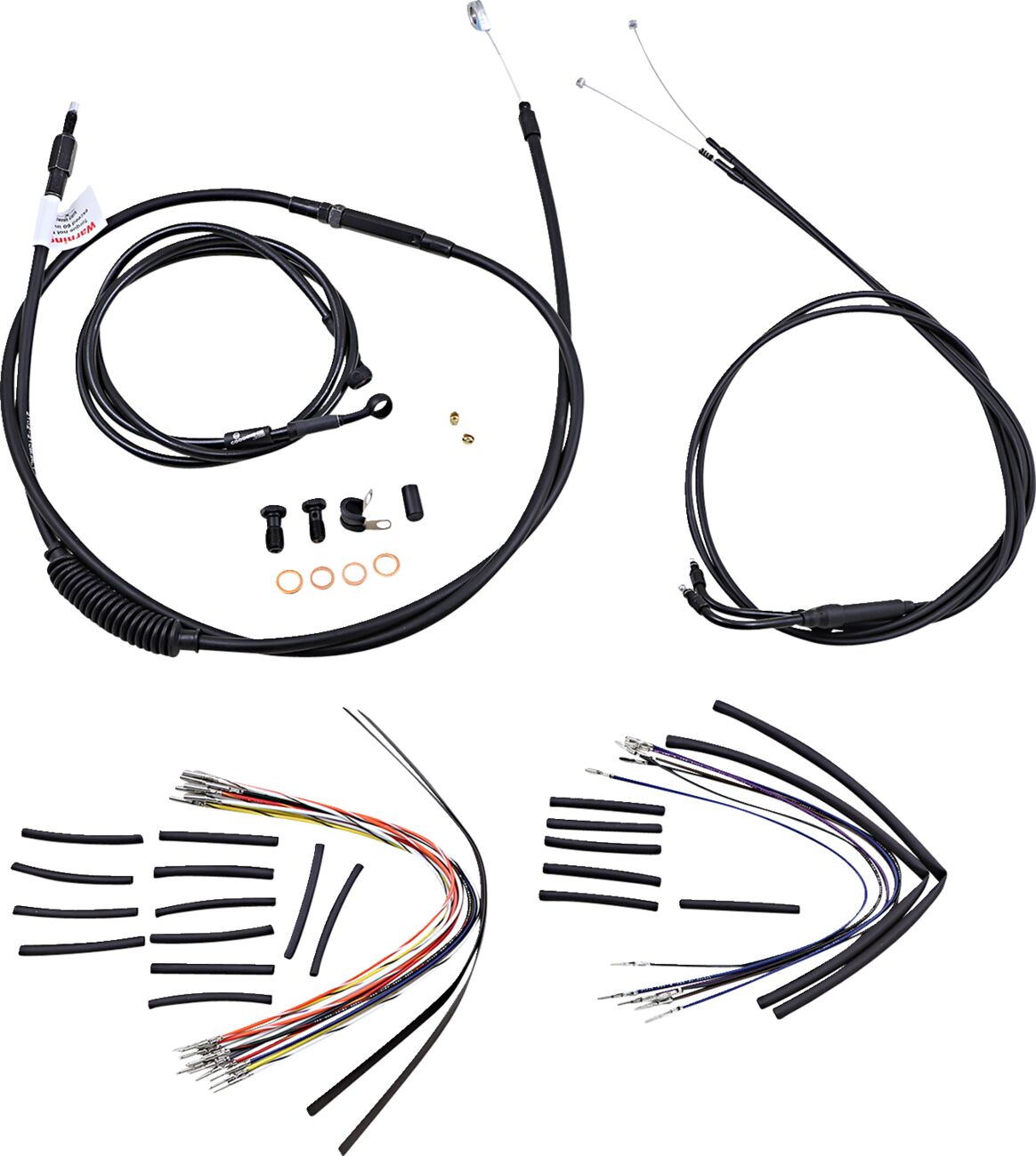 Burly Brand Cable Kit 18" Black Vinyl Stainless Steel Handlebar W/O Abs Brake & Clutch Lines Burly Brand
