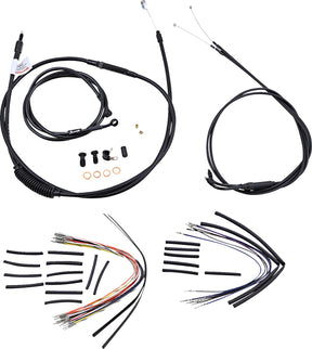 Burly Brand Cable Kit 18" Black Vinyl Stainless Steel Handlebar W/O Abs Brake & Clutch Lines Burly Brand