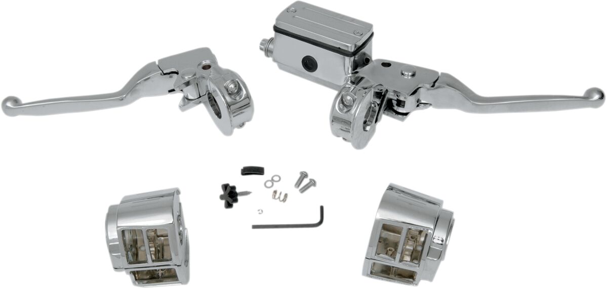 Drag Specialties Handlebar Control Kit W/ 5/8" Brake Master Cylinder Chrome Brake & Clutch Custom Control Drag Specialties