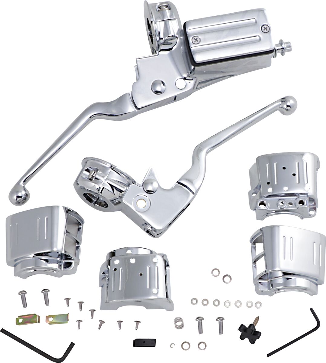 Drag Specialties Handlebar Control Kit W/ 11/16" Brake Master Cylinder Chrome Brake & Clutch Custom Control Drag Specialties