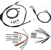 Burly Brand Cable Kit 12" Black Vinyl Stainless Steel Handlebar W/O Abs Brake & Clutch Lines Burly Brand