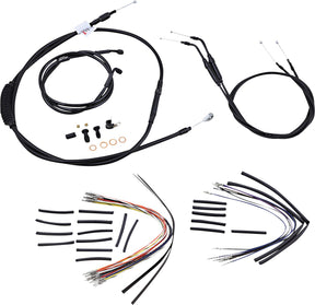 Burly Brand Cable Kit 12" Black Vinyl Stainless Steel Handlebar W/O Abs Brake & Clutch Lines Burly Brand