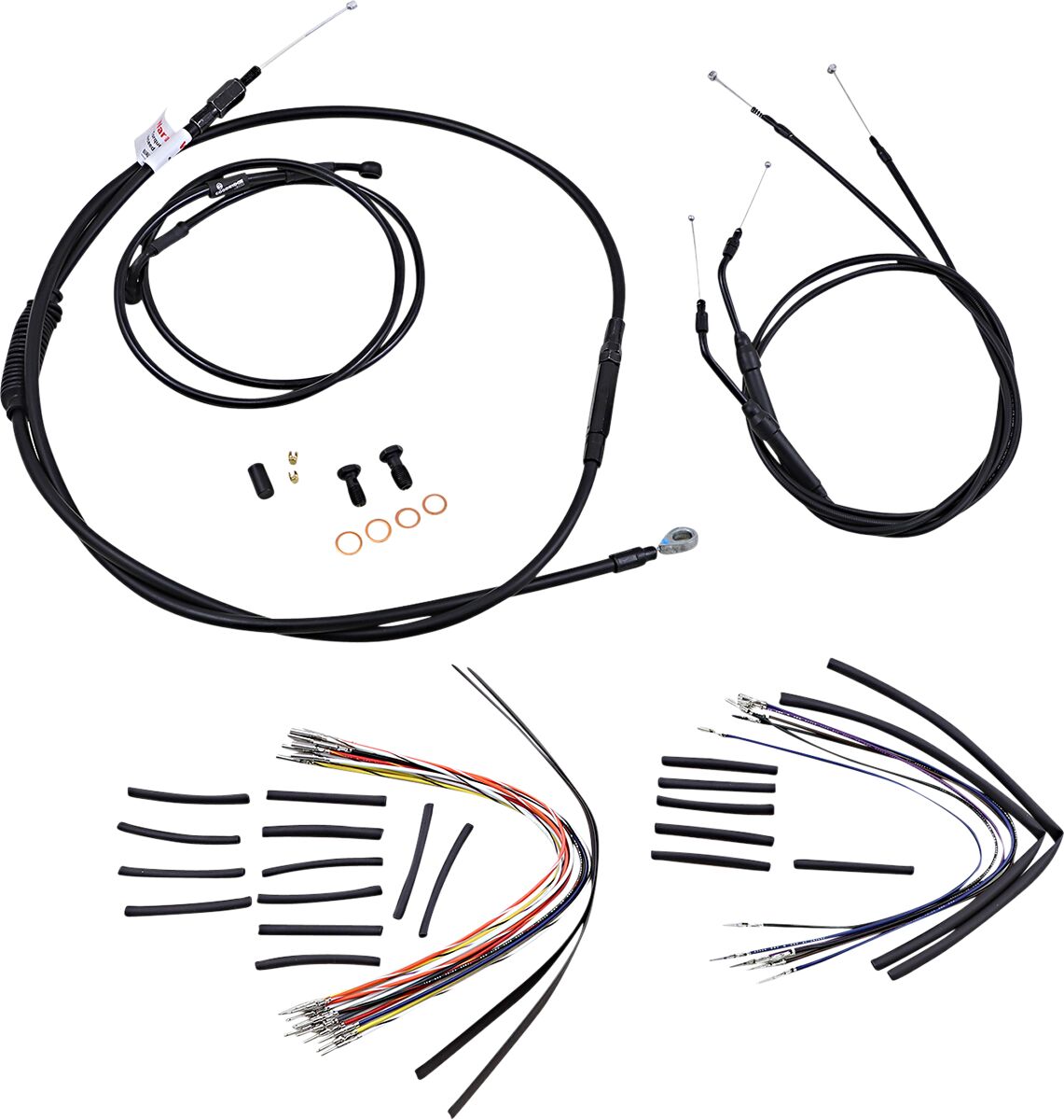 Burly Brand Cable Kit 16" Black Vinyl Stainless Steel Handlebar W/O Abs Brake & Clutch Lines Burly Brand
