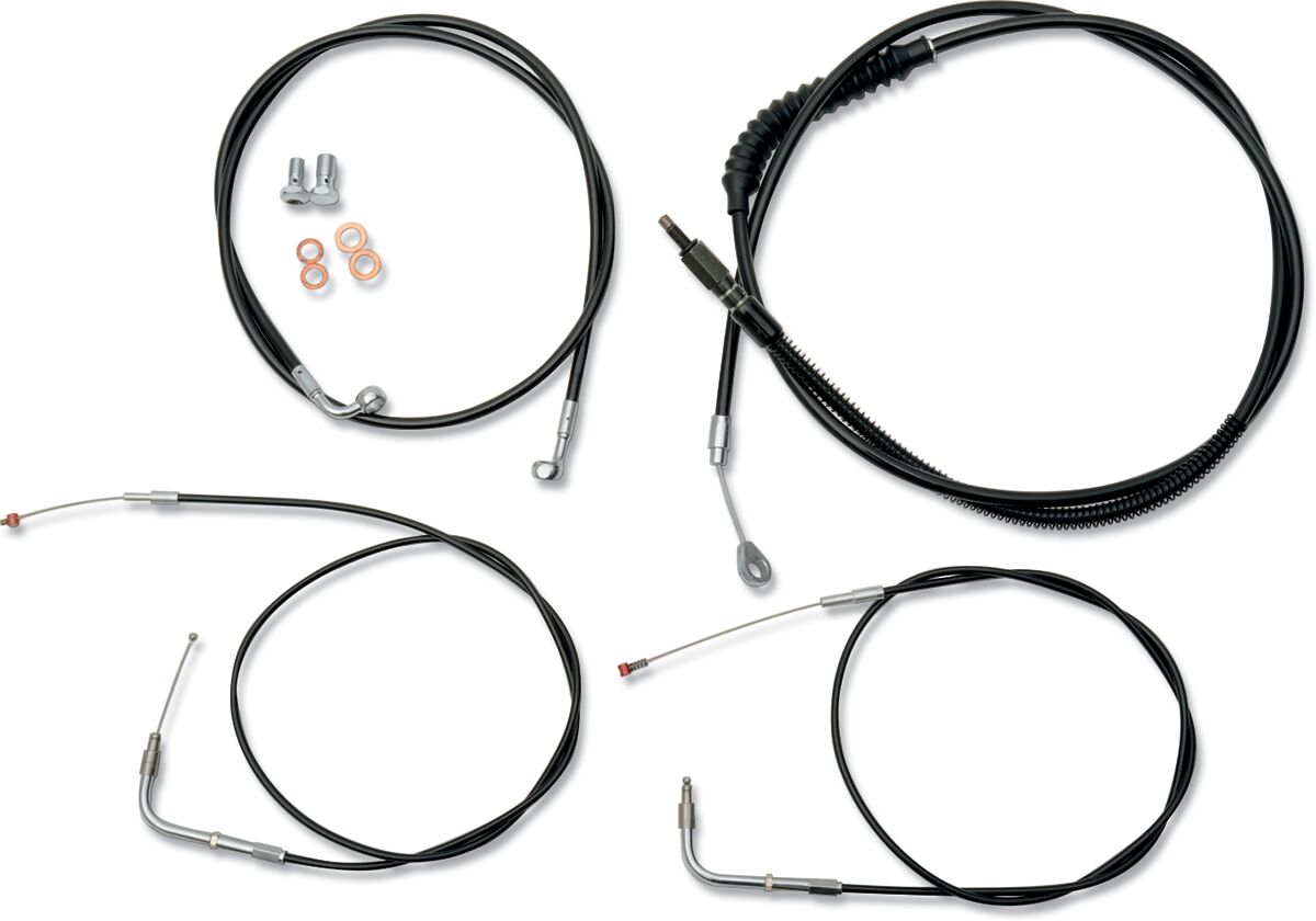 La Choppers 15 17" Ape Cable Kit Black Coated Hd Brake & Clutch Lines La Choppers