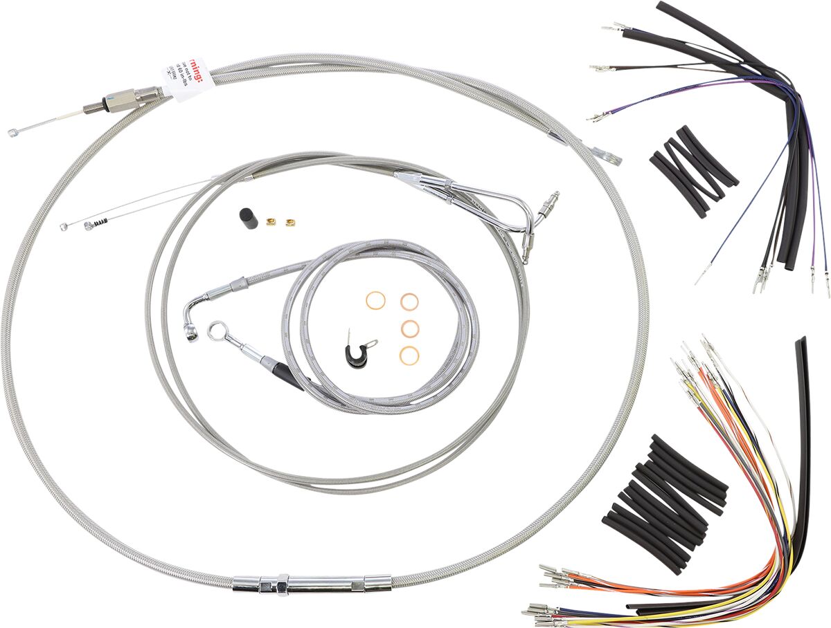 Cable Kit 14" Braided Stainless Steel Handlebar W/O Abs Burly Brand Default Title