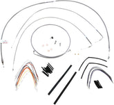 Burly Brand Cable Kit 14" Braided Stainless Steel Handlebar W/O Abs Apehanger Cable/Line Kits Burly Brand
