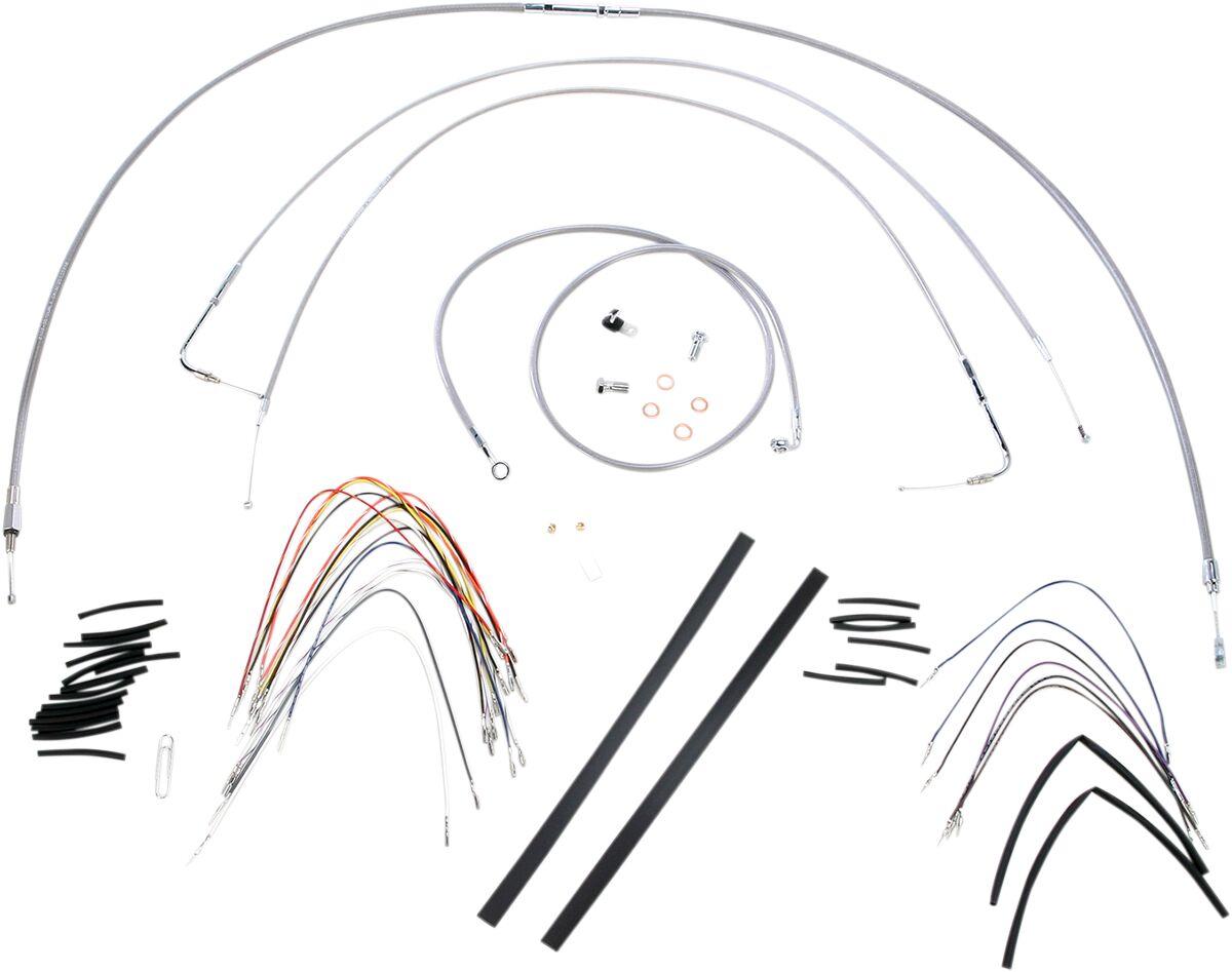 Burly Brand Control Kt Ss 07 Fxst 14 Apehanger Cable/Line Kits Burly Brand