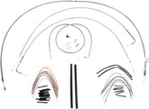 Burly Brand Cable Kit 16" Braided Stainless Steel Handlebar W/O Abs Apehanger Cable/Line Kits Burly Brand