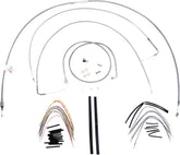 Burly Brand Cable Kit 18" Braided Stainless Steel Handlebar W/O Abs Apehanger Cable/Line Kits Burly Brand