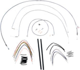 Burly Brand Cable Kit 18" Braided Stainless Steel Handlebar W/O Abs Apehanger Cable/Line Kits Burly Brand