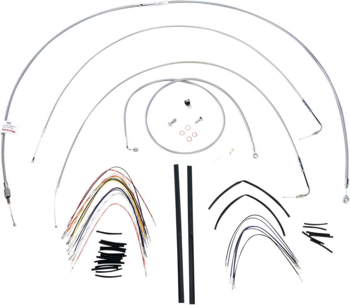 Burly Brand Cable Kit 18" Braided Stainless Steel Handlebar W/O Abs Apehanger Cable/Line Kits Burly Brand