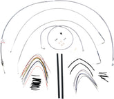 Burly Brand Cable Kit 18" Braided Stainless Steel Handlebar W/O Abs Apehanger Cable/Line Kits Burly Brand