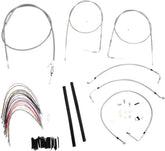 Burly Brand Cable Kit 14" Braided Stainless Steel Handlebar W/O Abs Apehanger Cable/Line Kits Burly Brand