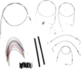 Burly Brand Cable Kit 16" Braided Stainless Steel Handlebar W/O Abs Apehanger Cable/Line Kits Burly Brand