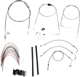 Burly Brand Cable Kit 14" Braided Stainless Steel Handlebar W/O Abs Apehanger Cable/Line Kits Burly Brand