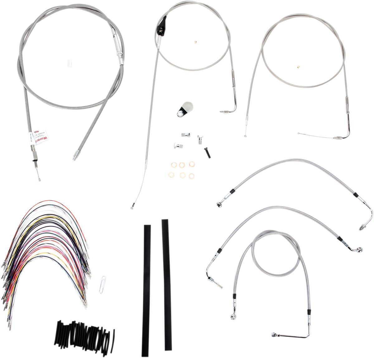 Burly Brand Cable Kit 16" Braided Stainless Steel Handlebar W/O Abs Apehanger Cable/Line Kits Burly Brand