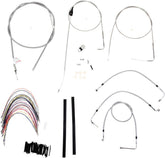 Burly Brand Cable Kit 16" Braided Stainless Steel Handlebar W/O Abs Apehanger Cable/Line Kits Burly Brand
