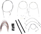Burly Brand Cable Kit 14" Braided Stainless Steel Handlebar W/O Abs Apehanger Cable/Line Kits Burly Brand
