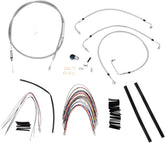 Burly Brand Cable Kit 14" Braided Stainless Steel Handlebar W/O Abs Apehanger Cable/Line Kits Burly Brand