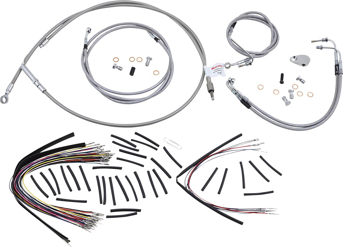 Burly Brand Cable Kit 18" Braided Stainless Steel Handlebar W/Abs Apehanger Cable/Line Kits Burly Brand