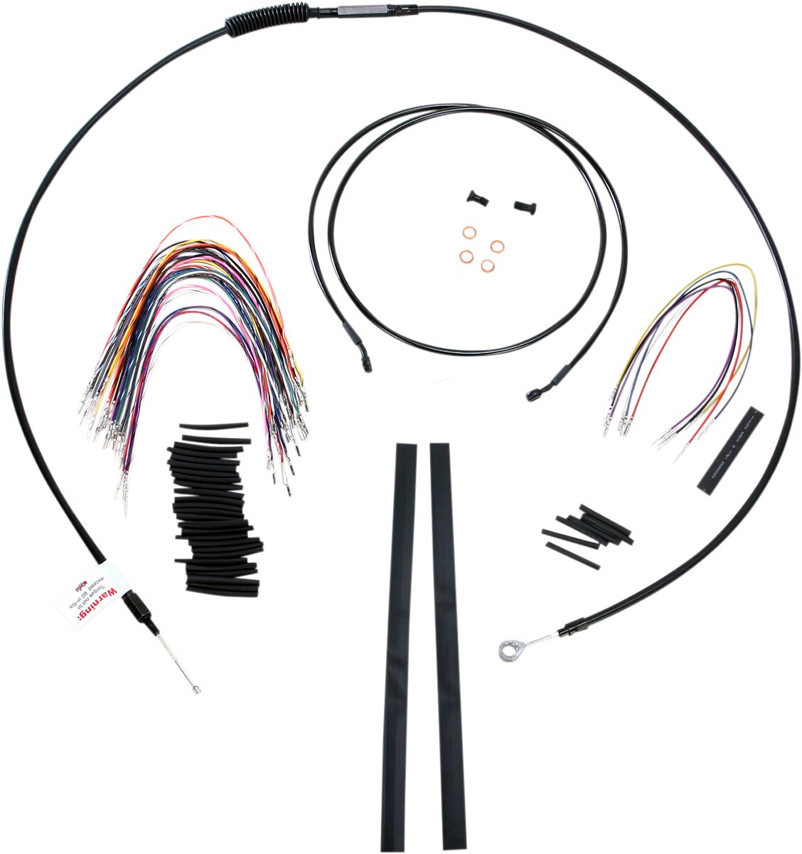 Cable Kit 15" Black Vinyl Stainless Steel Handlebar W/Abs Burly Brand Default Title