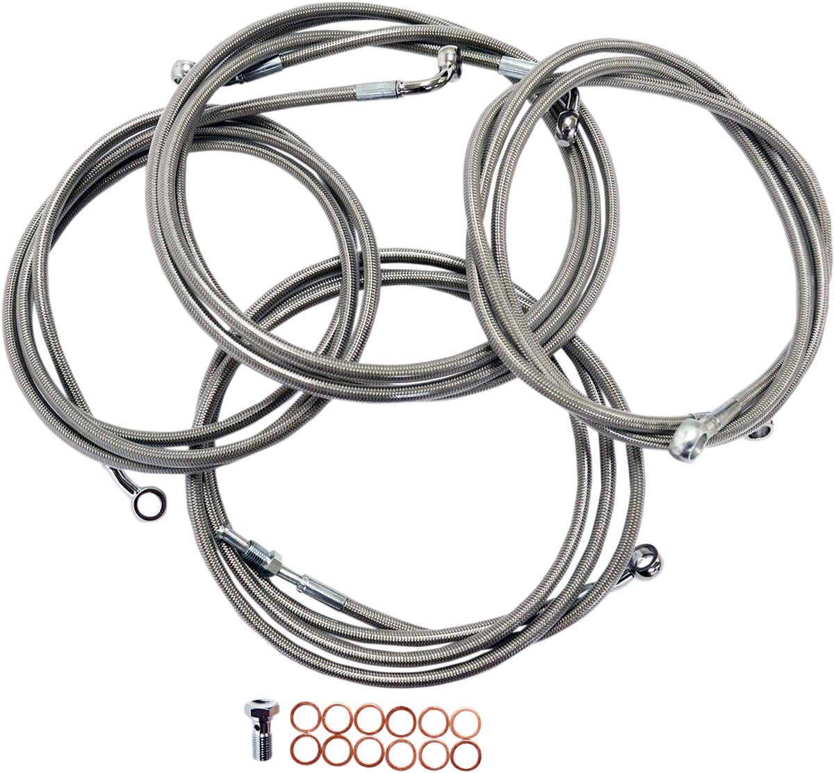 La Choppers Stainless 12 14" Ape Cable Kit For Abs Models Hd Brake & Clutch Lines La Choppers
