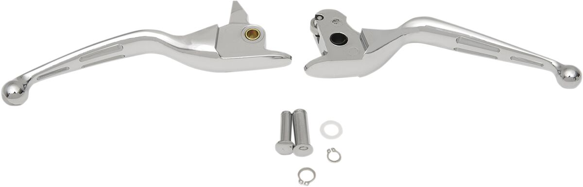 Drag Specialties Slotted Wide Blade Levers Chrome Brake & Clutch Custom Control Drag Specialties