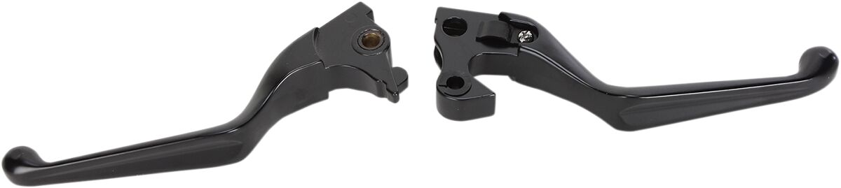 Drag Specialties Matte Black Slotted Wide Blade Lever Set Brake & Clutch Custom Control Drag Specialties