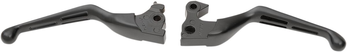 Drag Specialties Matte Black Slotted Wide Blade Lever Set Brake & Clutch Custom Control Drag Specialties