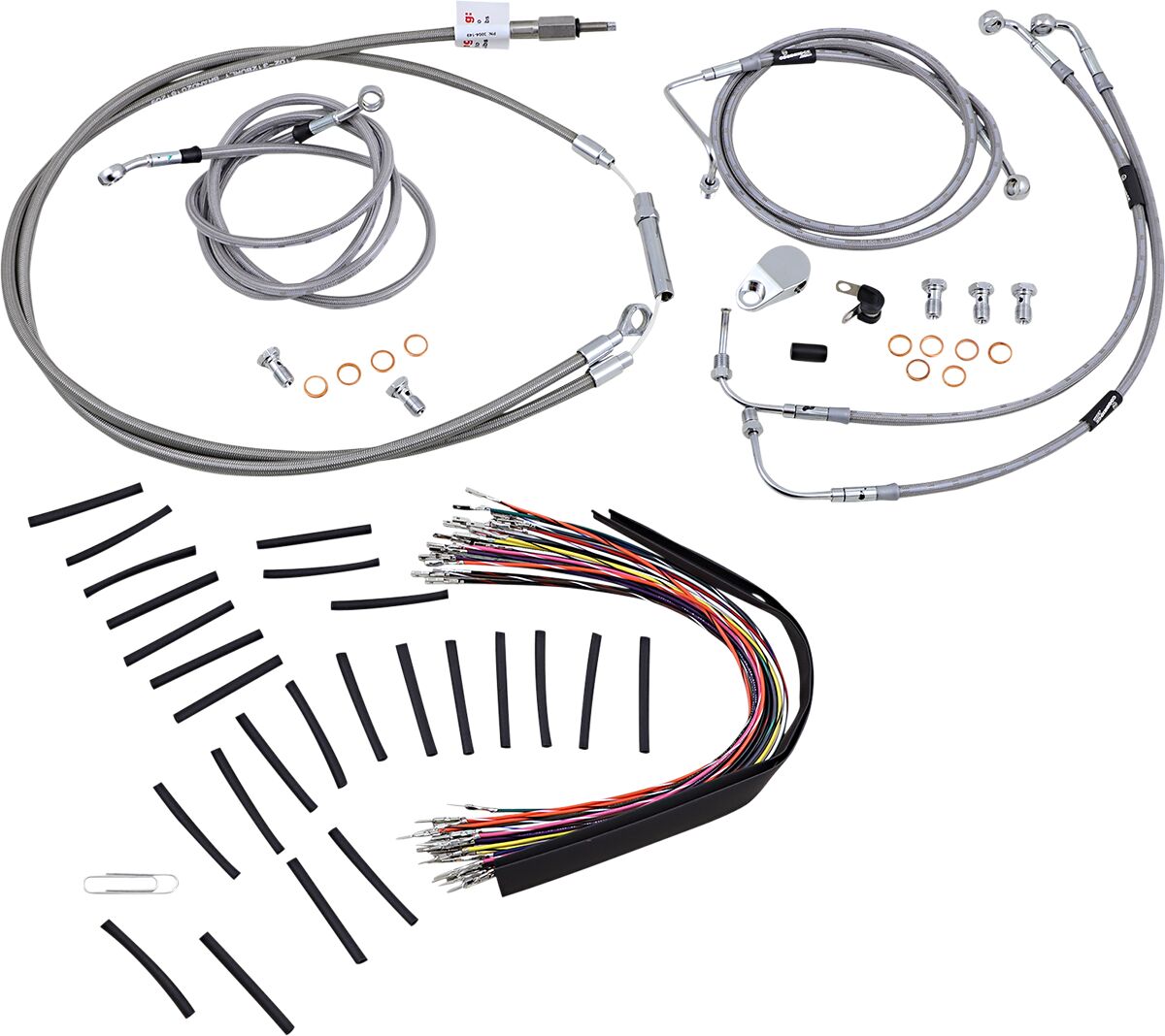 Burly Brand Cable Kit 13" Braided Stainless Steel Handlebar W/Abs Apehanger Cable/Line Kits Burly Brand
