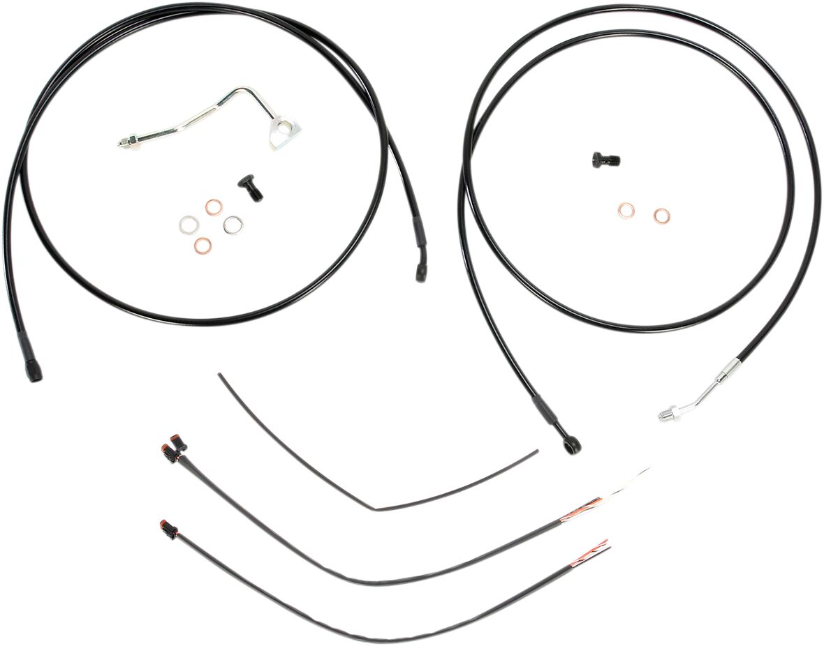 Burly Brand Cable Kit 13" Black Vinyl Stainless Handlebar W/Abs Apehanger Cable/Line Kits Burly Brand