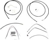 Burly Brand Cable Kit 15" Black Vinyl Stainless Handlebar W/Abs Apehanger Cable/Line Kits Burly Brand