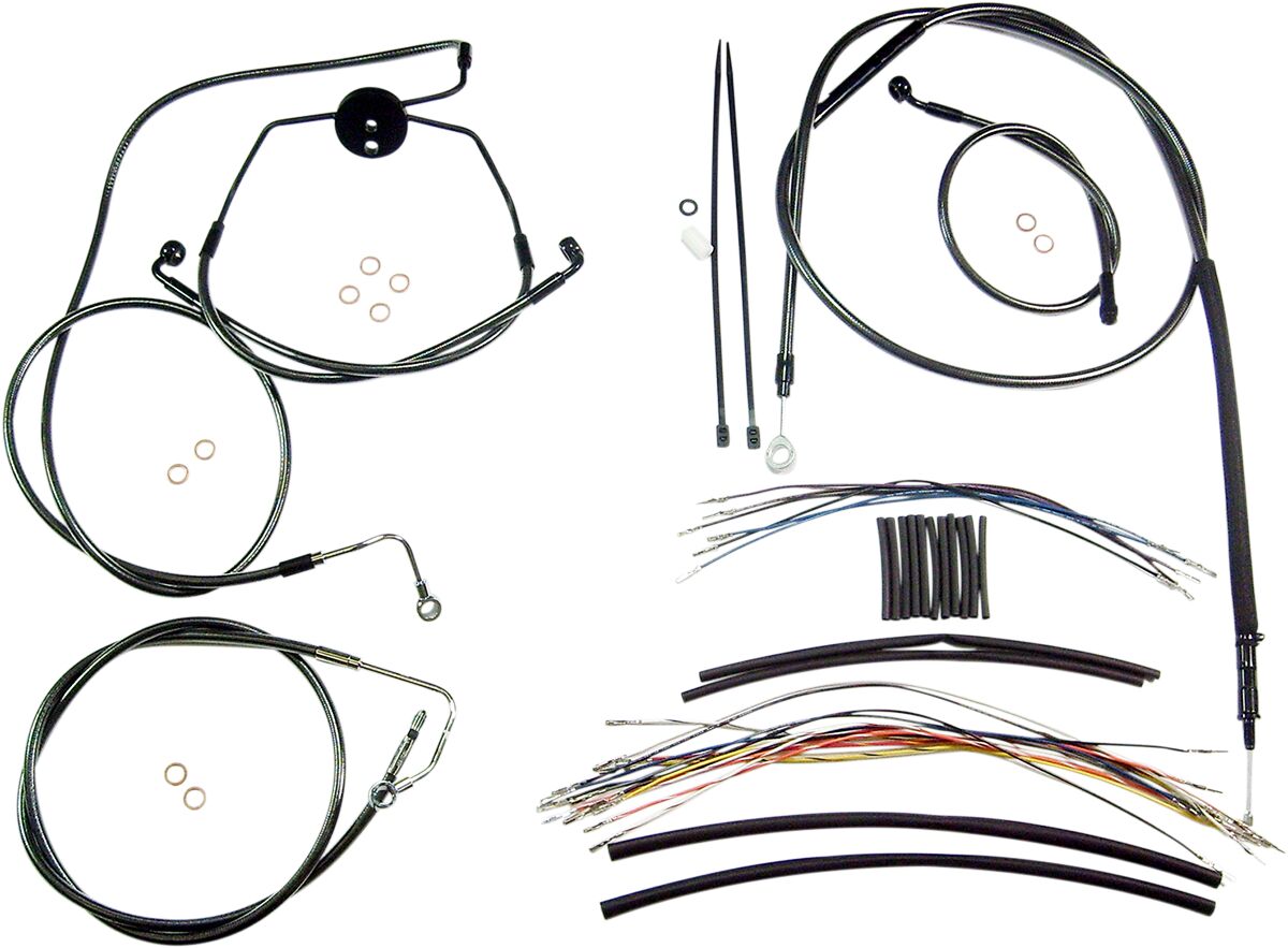 Magnum Shielding Control Cable Kit Touring Chrome Black Brake & Clutch Lines Magnum Shielding