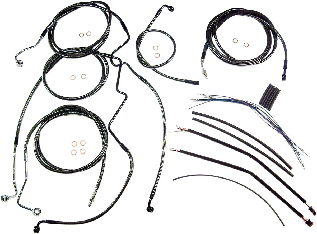 Magnum Shielding Control Cable Kit Touring Chrome Black Brake & Clutch Lines Magnum Shielding