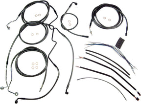 Magnum Shielding Control Cable Kit Touring Chrome Black Brake & Clutch Lines Magnum Shielding