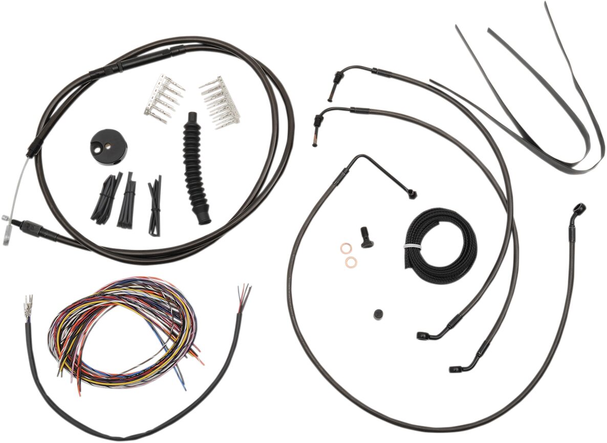 La Choppers Cable And Brake Line Kit Midnight Black For 12" 14" Ape Hangers Brake & Clutch Lines La Choppers