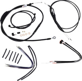 Burly Brand Cable Kit 14" Black Vinyl Stainless Steel Handlebar W/O Abs Apehanger Cable/Line Kits Burly Brand