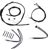 Burly Brand Cable Kit 16" Black Vinyl Stainless Steel Handlebar W/O Abs Apehanger Cable/Line Kits Burly Brand
