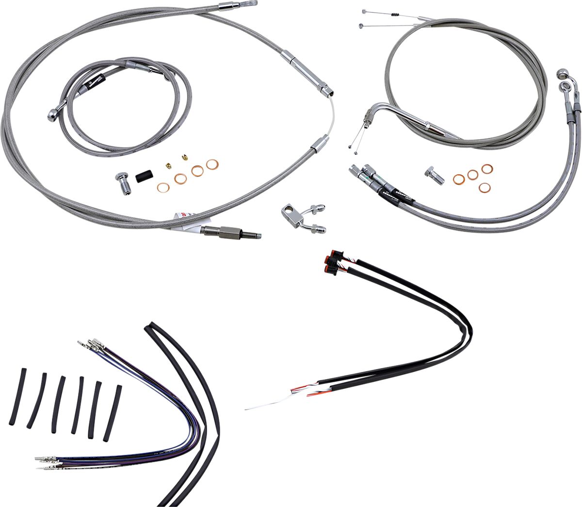 Burly Brand Cable Kit Ss 11 14 Flst Apehanger Cable/Line Kits Burly Brand