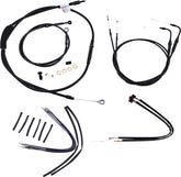 Burly Brand Cable Kit 14" Black Vinyl Stainless Steel Handlebar W/Abs Apehanger Cable/Line Kits Burly Brand