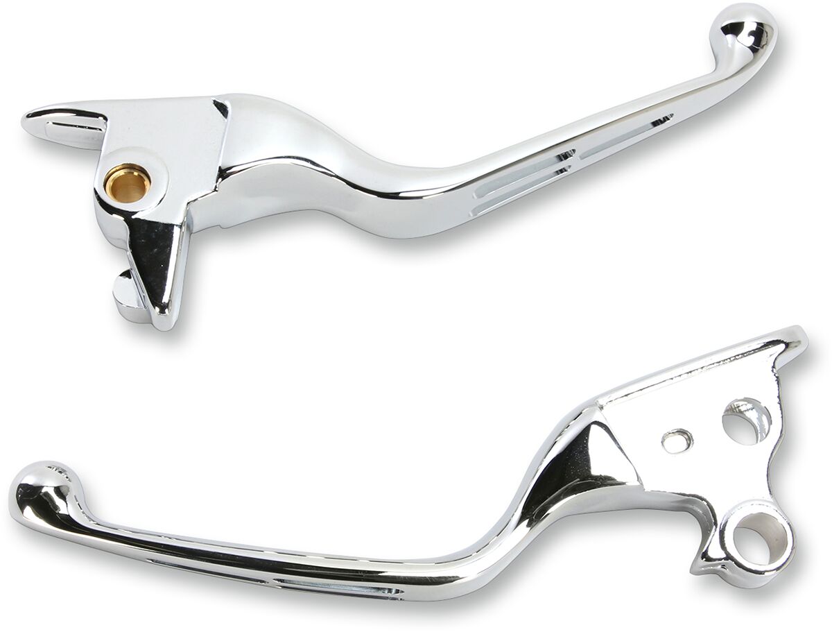 Drag Specialties Chrome Slotted Lever Set Brake & Clutch Custom Control Drag Specialties